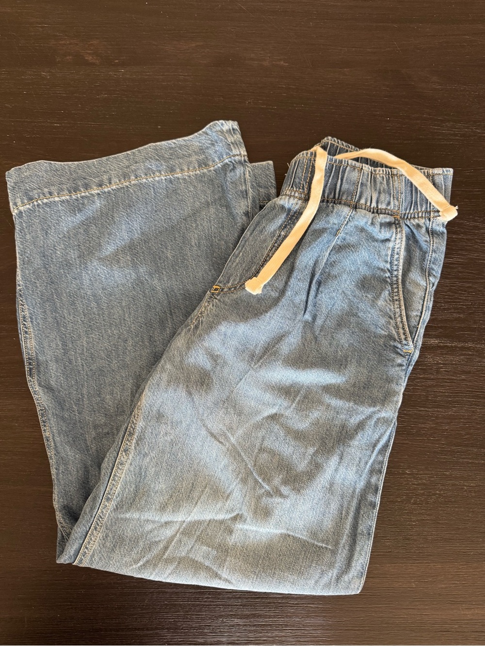 GAP Ultrasoft Drawstring Wide Leg Jeans